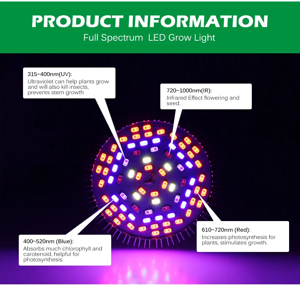 E27 светодиодный Grow светильник полный спектр для растительная лампа для  цветения E27 завода лампы для роста растений светодиодный Grow светильник  для комнатных растений | AliExpress