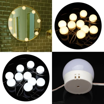 

USB LED 5V Makeup Lamp Wall Light Beauty 10 Bulbs Kit For Dressing Table Stepless Dimmable Vanity Mirror Light