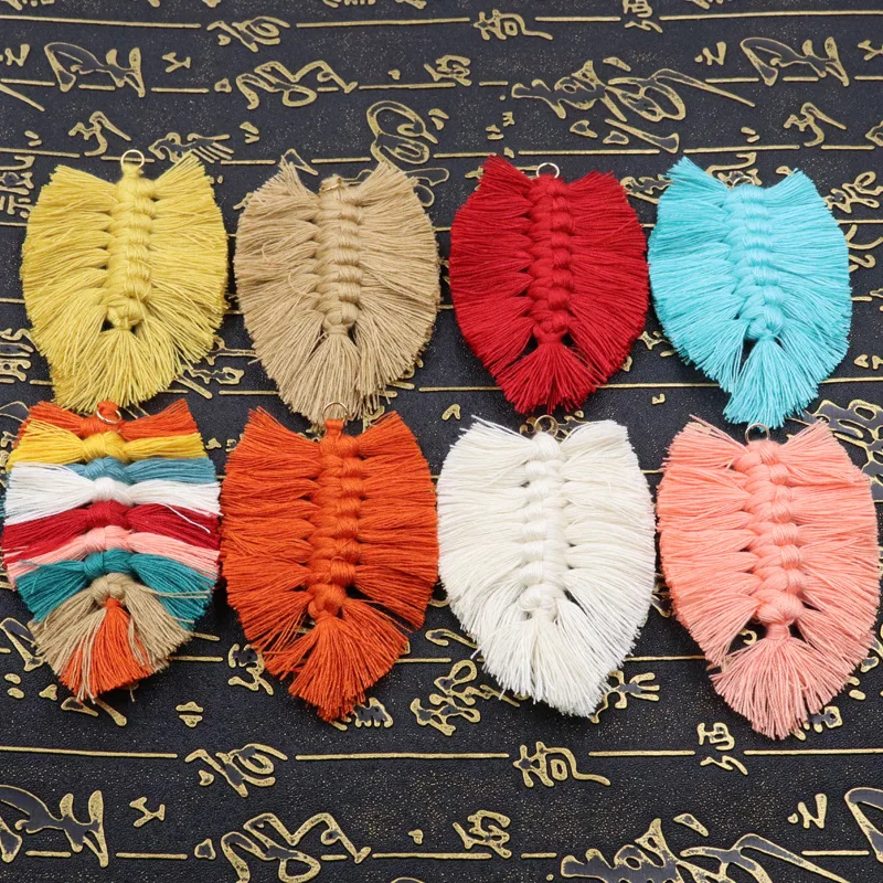 20pcs Pure Cotton Mini Tassels Earrings Brushes Colorful Fringe Tassels  Golden Fringes DIY Jewelry keychain Charm