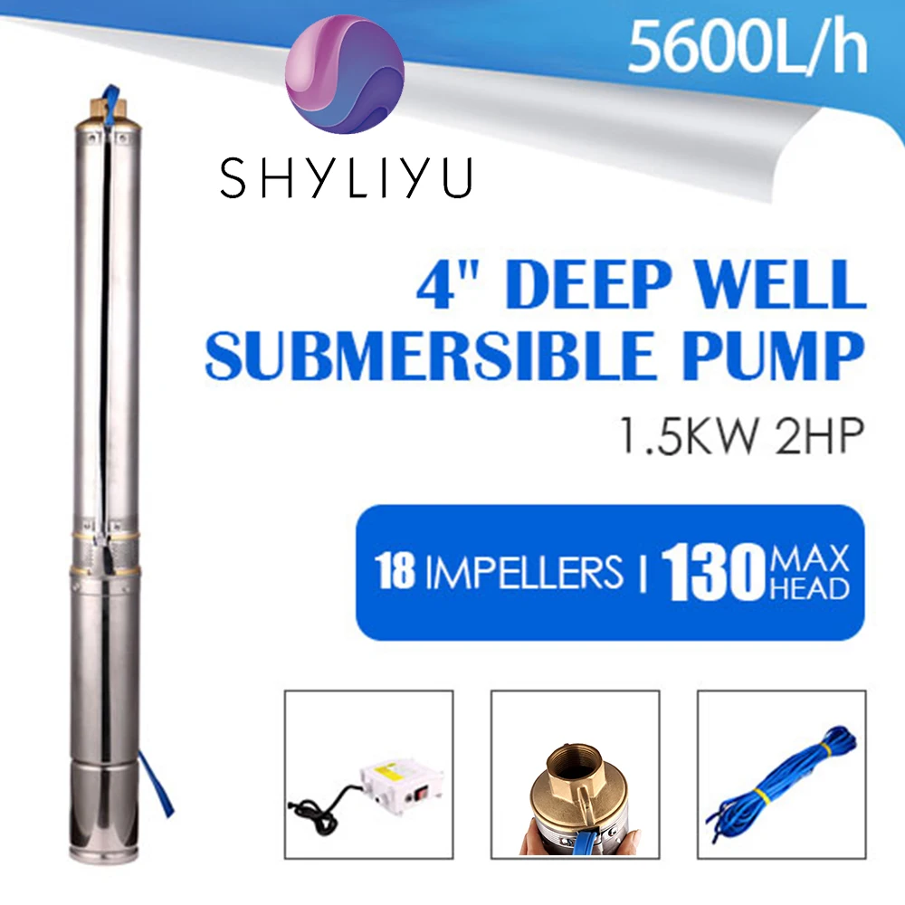 Погружной глубоководный насос SHYLIYU 4 дюйма 2 л.с. из нержавеющей стали 220 В 1 25 выход