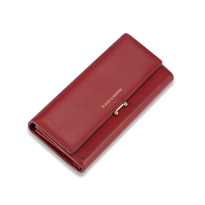 Long Clutch Womens Wallet Card Holder Phone Ladies Wristlet Slim Wallet Female Coin Leather Wallets and Purses for Women Bags - Цвет: Red 1