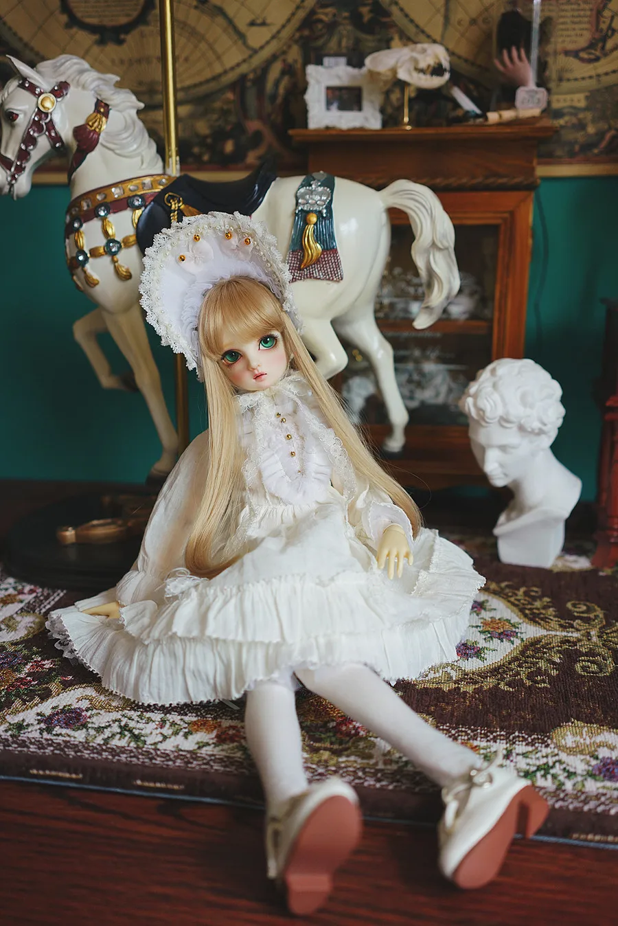 Винтажная кукла Лолита, платье для кукол BJD 1/4 1/3 1/6, Одежда для кукол, аксессуары для игрушек, модная кукольная одежда для девочек, включает платье и шляпу