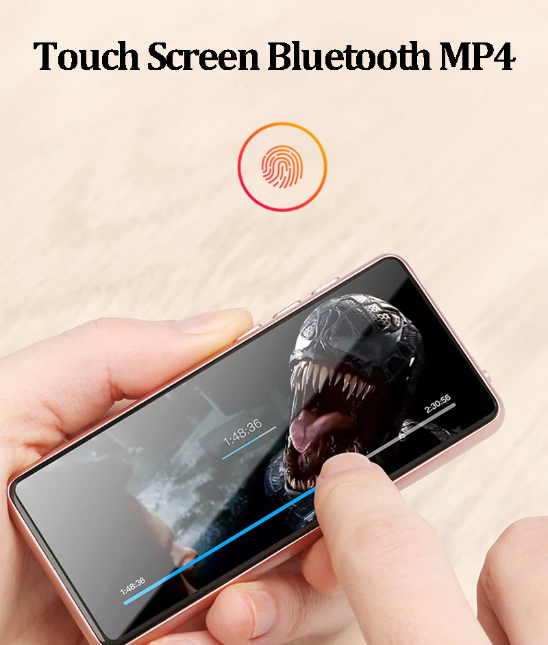 Bluetooth 5,0 MP3 Мода 3,5 дюймов сенсорный экран портативный музыкальный плеер Спорт MP3 Поддержка Многоязычное радио FM 128G TF наушники