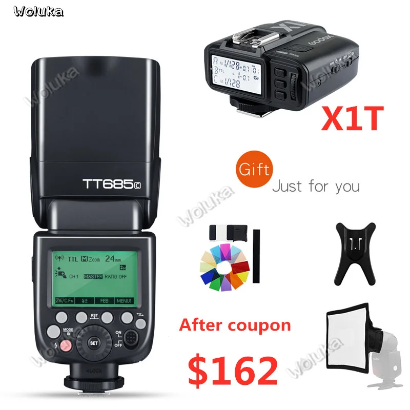 Godox TT685F TT685C TT685N TT685O TT685S Flash 2.4G 1/8000s TTL GN60 Speedlite+X1T trigger For C/N/S/O/F CD50 T03 2Y | Электроника