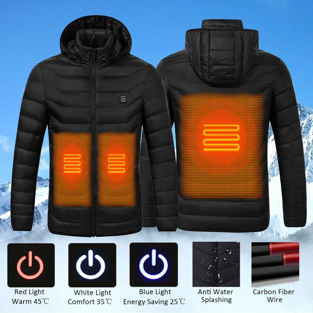 

Smart Thermostat Heated Jackets For Men Women Winter Warm Hooded Climbing Fishing Coat Waterproof Skiing Hiking Fleece Jackets