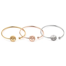 Модный трендовый Открытый браслет «Древо жизни» цвета шампанского, золотистый, женский браслет, регулируемый браслет, ювелирные изделия