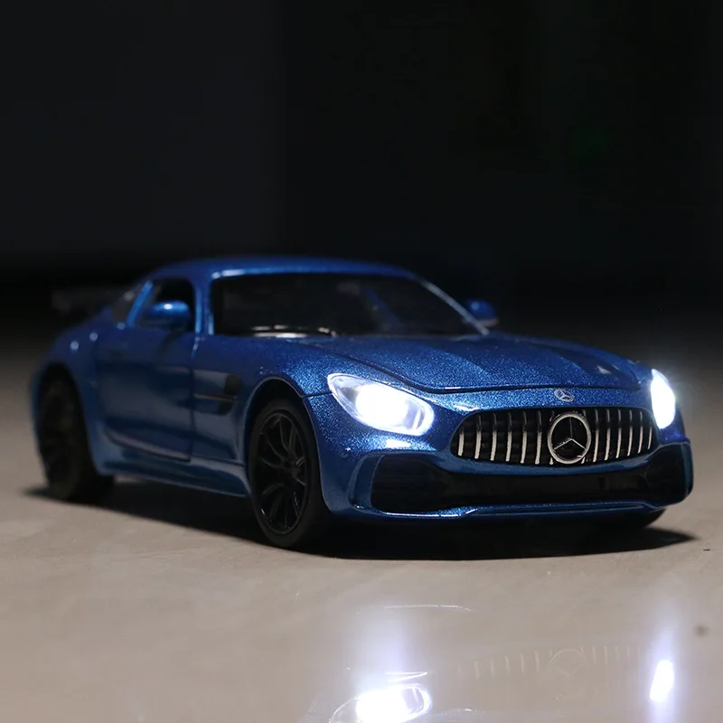 1:32 Metal Model Cars 1/32 Alloy Toys for Children Engineering Vehicles with Flashing Sounds Sports Car AMG GT