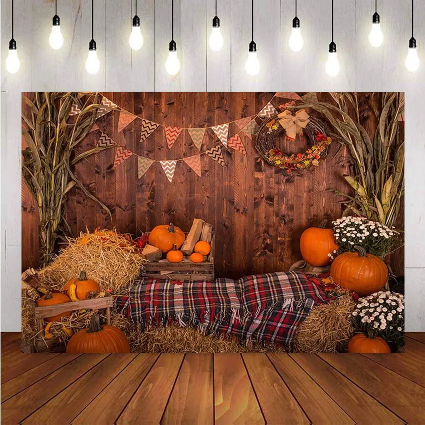 

NeoBack Photography Background Plank Wood Wall Pumpkin Autumn Backdrop Photocall Photo Studio Printed Photo Prop