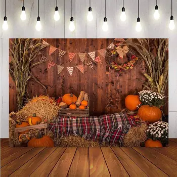 

NeoBack Photography Background Plank Wood Wall Pumpkin Autumn Backdrop Photocall Photo Studio Printed Photo Prop