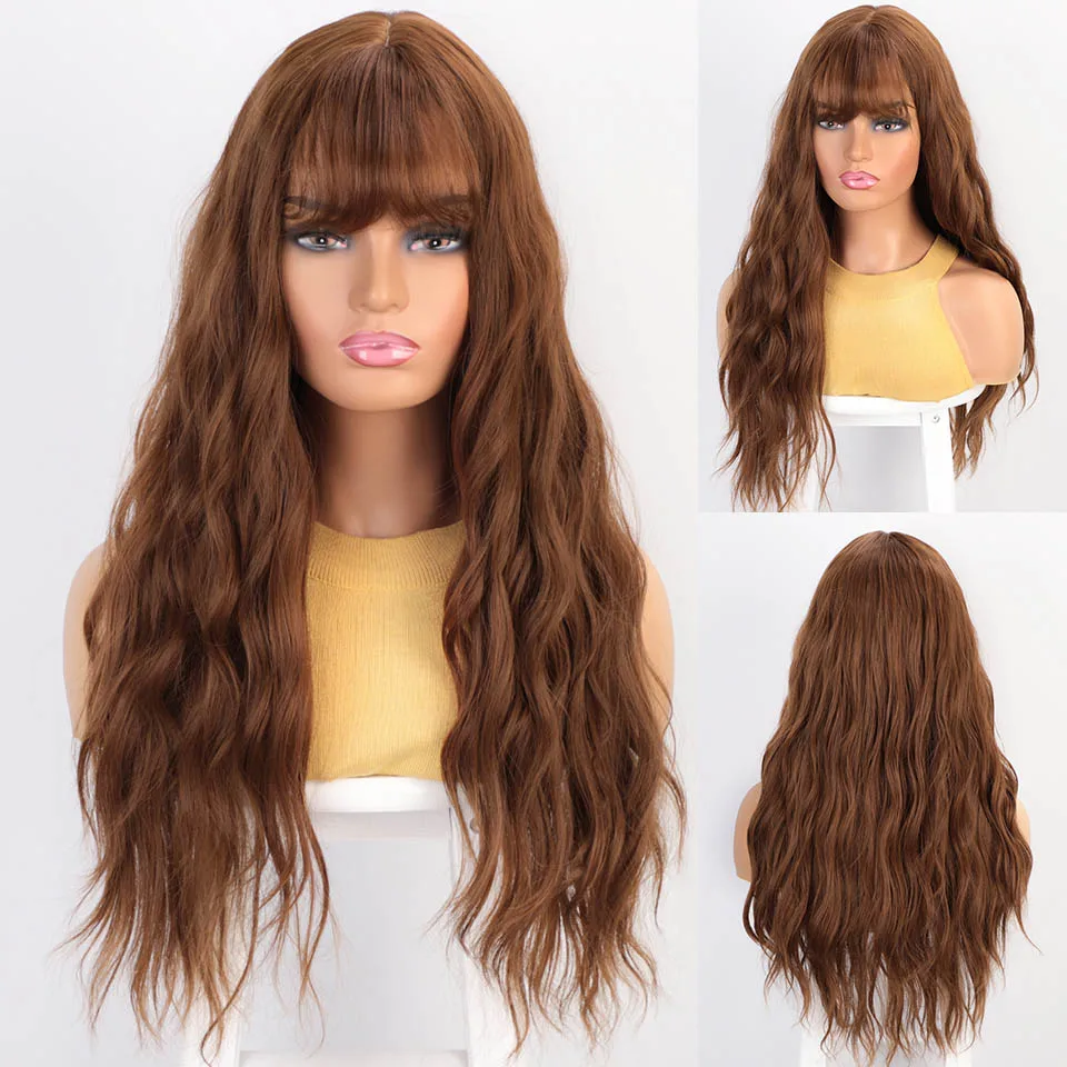 Aisibeauty длинные волнистые парики женские парики с челкой термостойкие синтетические волнистые парики для афро-американской моды косплей волос