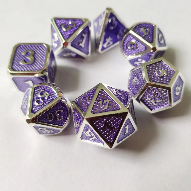 Polyhedral металлическая фотография цинковый сплав с эмалью твердый металл игра DND