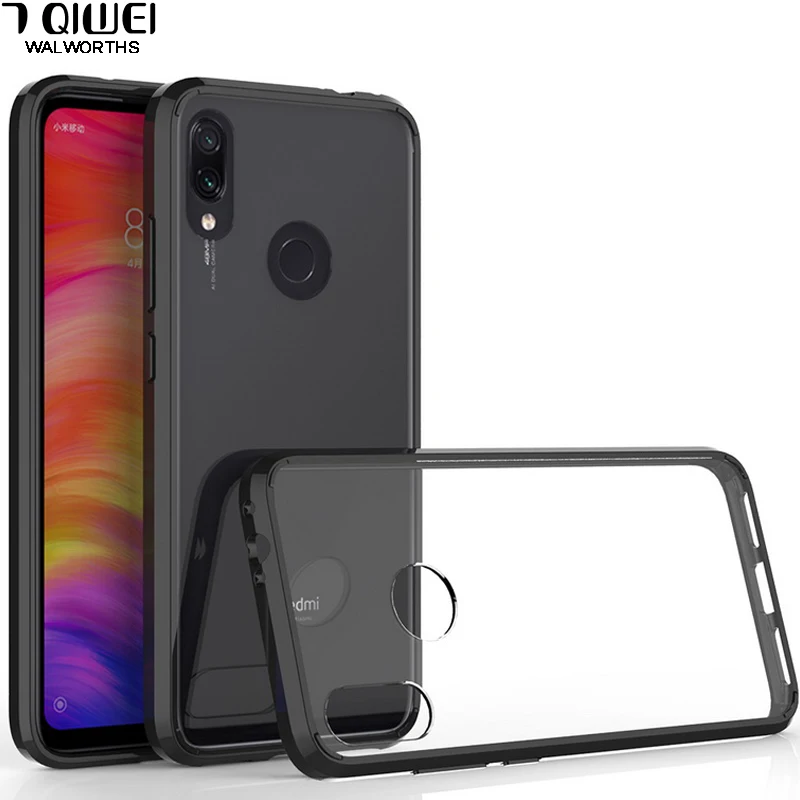 

For Xiaomi Redmi Note 7 Case Crystal Hybrid Bumper Clear Hard Acrylic Phone Cases For Xiaomi Redmi Note 7 Cover Redmi Note7 Pro