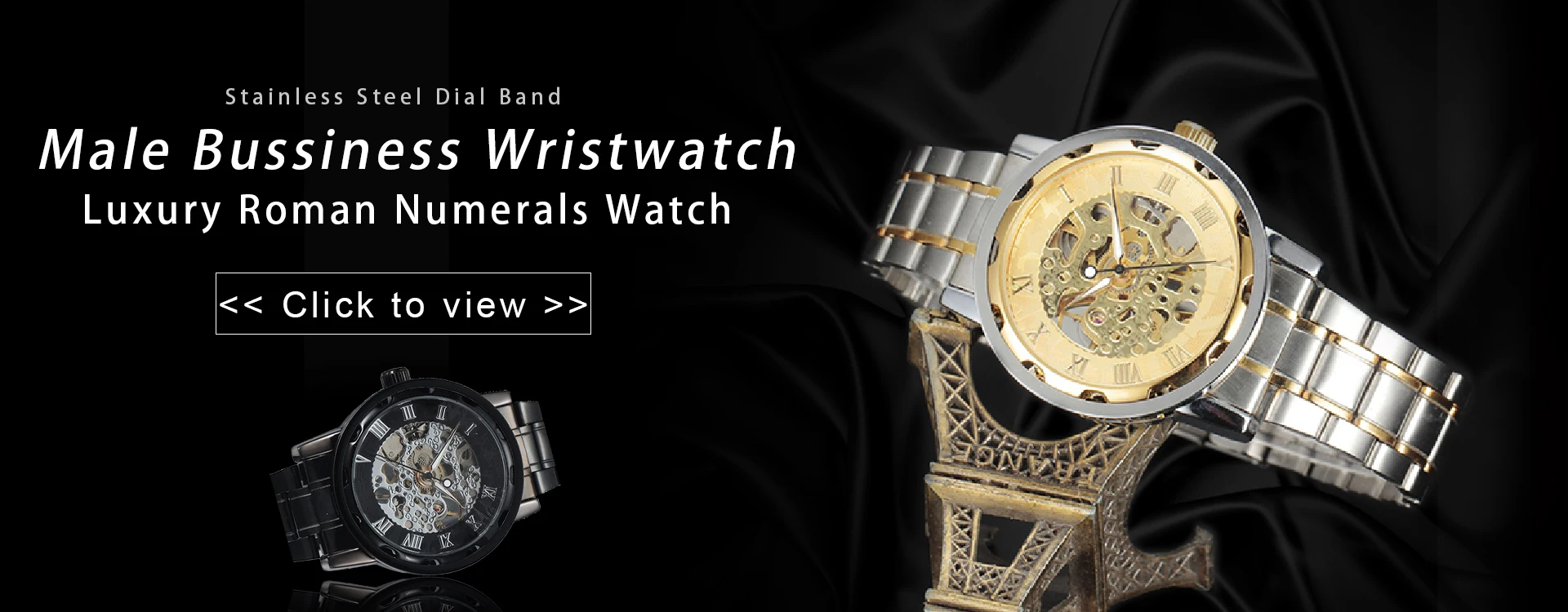 Men Watch Luxury Skeleton Roman Numerals Hollow Stainless Steel Dial Band Mechanical Men's Watch Gift Male Bussiness Wristwatch