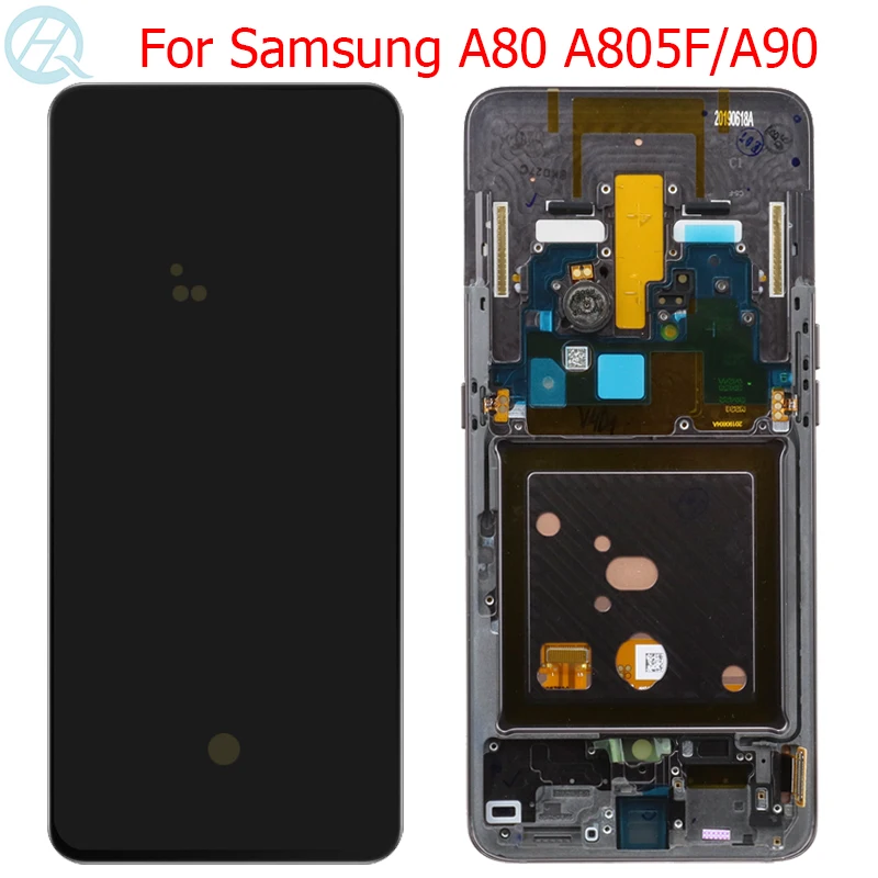 Оригинальный AMOLED дисплей для Samsung Galaxy A80 A805F ЖК с рамкой A90 A905F сенсорный экран панель в сборе|Экраны мобильных