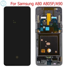 Écran tactile LCD AMOLED avec châssis, pour Samsung Galaxy A80 A805F A90 A905F, Original=