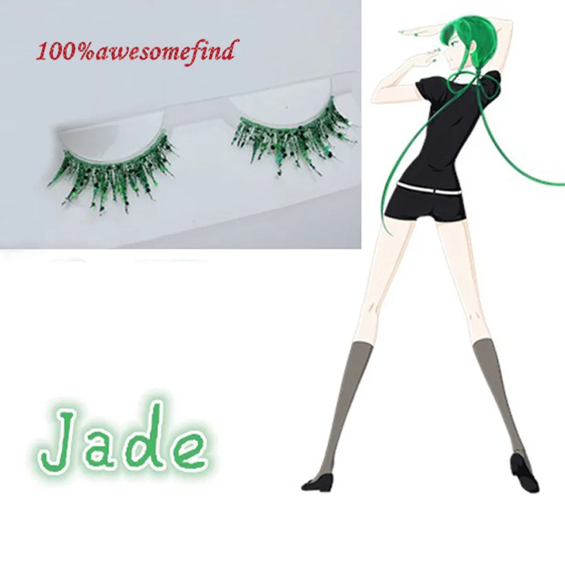 15colors 1pair Land of the Lustrous Cosplay Eyelash Houseki no Kuni Diamond Phosphophyllite Antarcticite Men Women Colorful Lash holidays costumes Cosplay Costumes