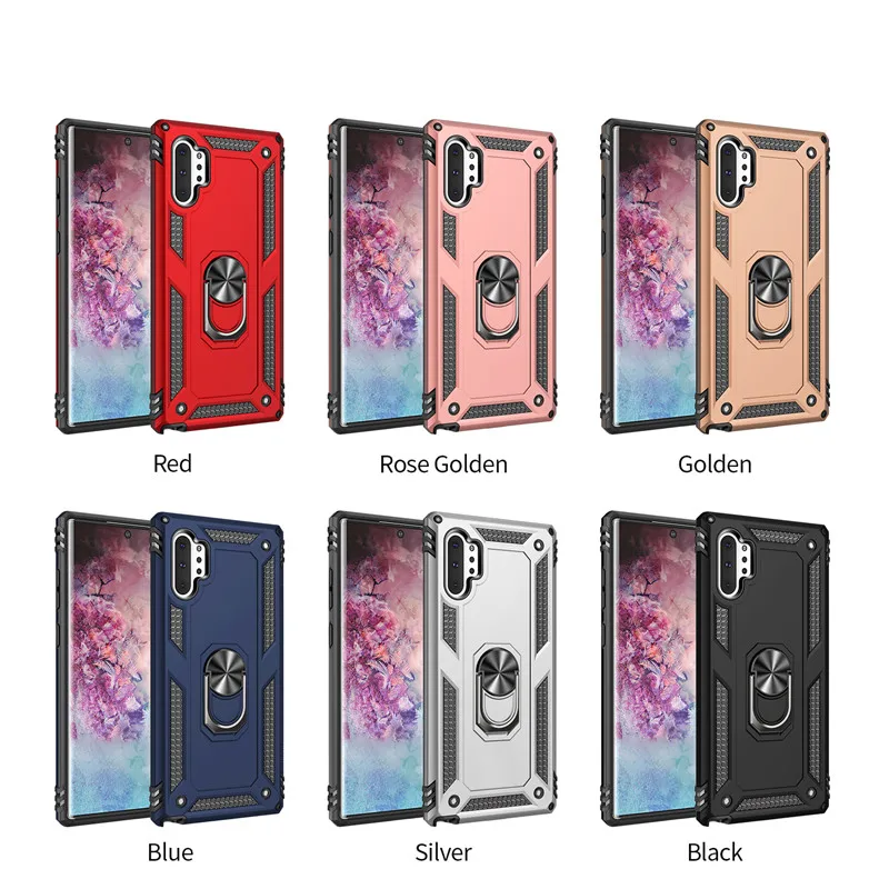 50PCS/LOT Shockproof Armor Phone Case For Samsung Galaxy Note 8 9 10 Plus S8 S9 S10 Plus S10E 5G With Car Ring Bracket