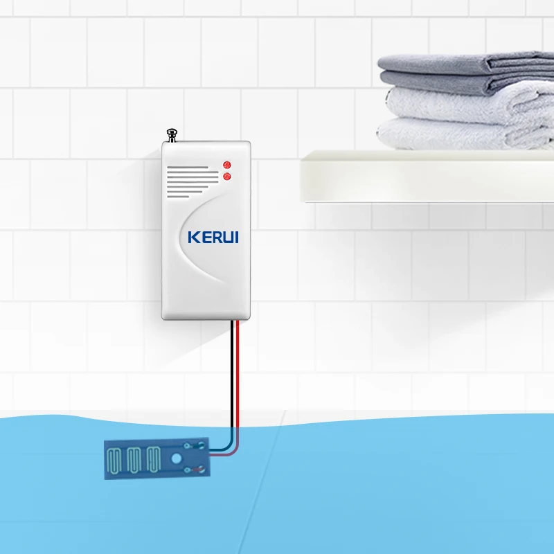Беспроводной датчик утечки воды KERUI для домашней системы безопасности GSM/PSTN 433