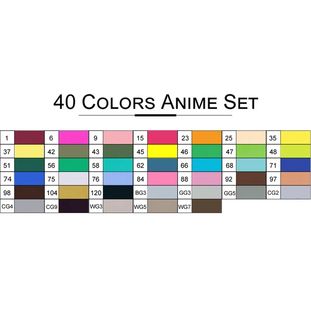 TouchFIVE маркер для рисования, 12 комплектов/30/40/60/80/168 Цвета аниме студент эскиз конструкции манга спиртовой фломастер для Рисование граффити маркеры фломастеры - Цвет: 40Color Anime set