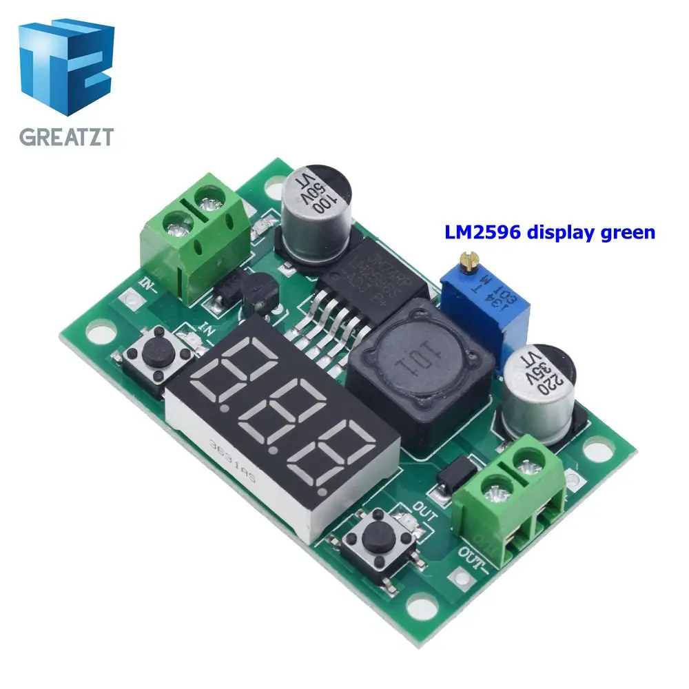 LM2596 Display Green Высокое качество 3A Регулируемый DC-DC LM2596 LM2596S вход 4 V-35 V Выход 1,23 V-30 В постоянного тока dc понижающий Питание Регулятор модуль - Цвет: LM2596 Display Green