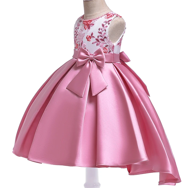 Flower Girls Dress For Girls Kids Clothing Beaded embroidery Wedding Dresses For Children Party Trailing Custumes