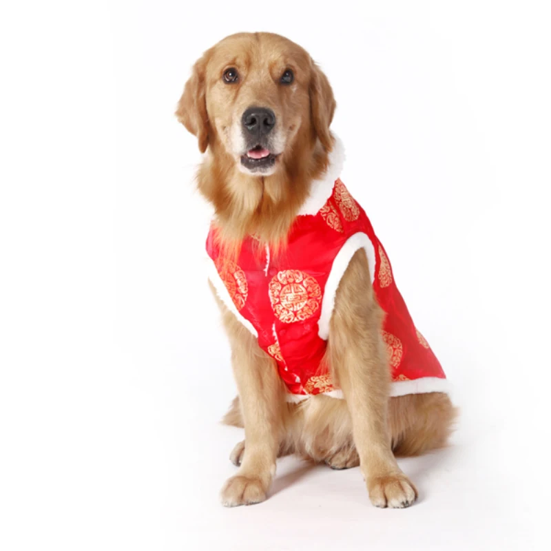 Big Dog Clothes New Year Large Dog Clothing Tang Suit Samoyed Golden Retriever Husky Labrador Big Pet Outfit Coat Jacket