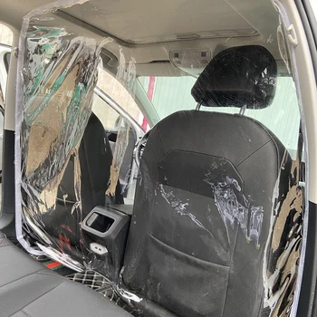 

Transparent Enclosed Sealed Auto Isolation Cover Pad Taxi Rental Car Driver Curtain Seat Surround Protective Film Cover
