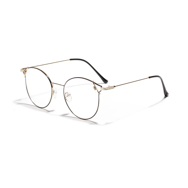 Pointy cat's eye flat mirror women's small frame all metal glasses frame new literary glasses