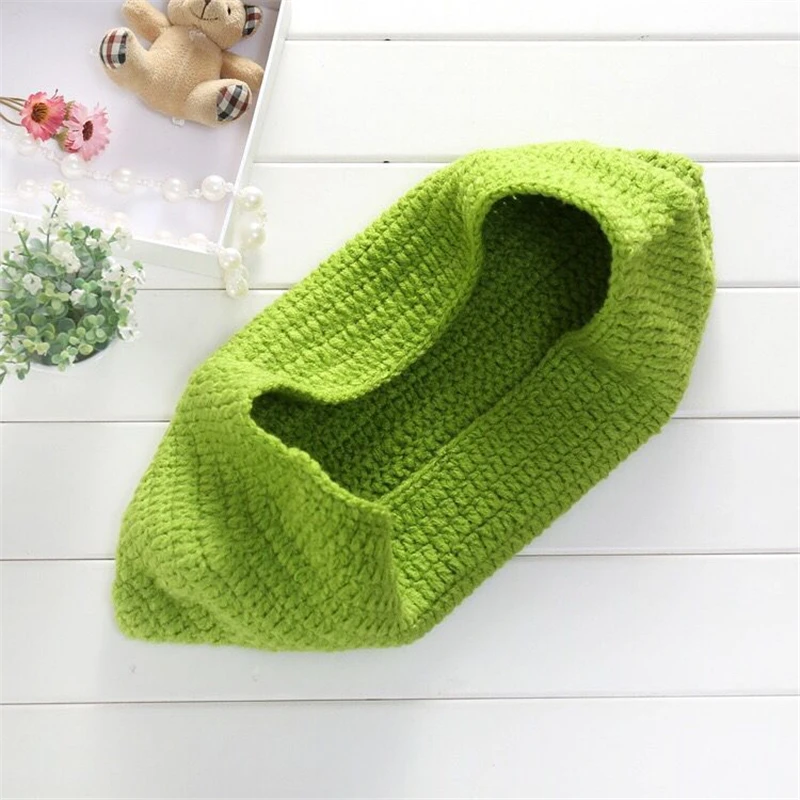 Cute Crochet Wool Sleeping Bags Newborn Baby Knitted Chunky Cocoon Swaddle Baby Pea Pod Photography Props Sleeping Bag - Цвет: Зеленый