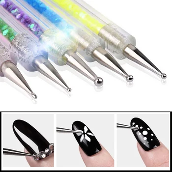 

5Pcs/Set Professional Painting Nail Art Dotting Double Head Pen Crystal Drawing Line Brush Tools For DIY Art Supplies