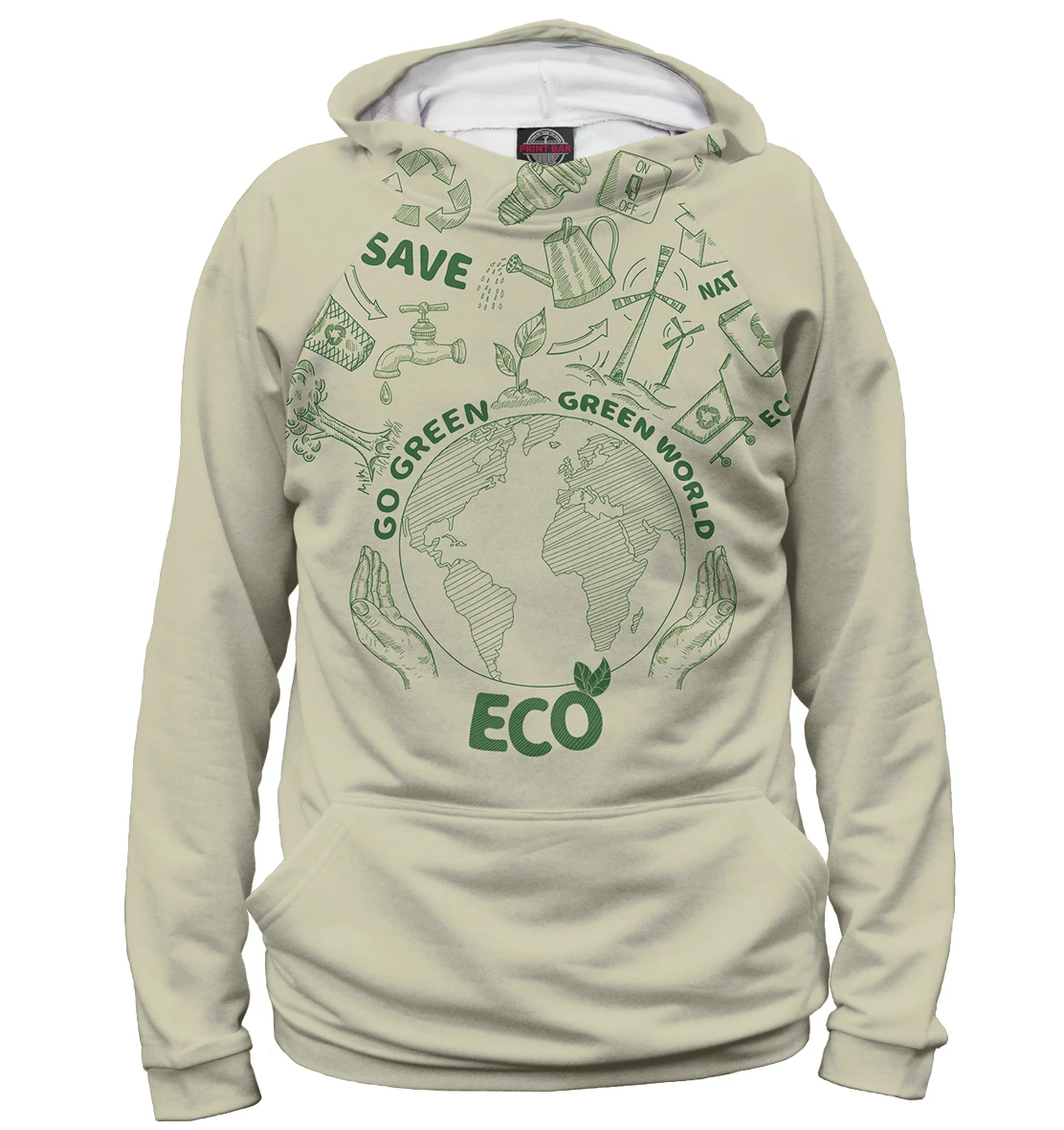 Худи толстовка Go Green World Eco (Eco Friendly) | Мужская одежда