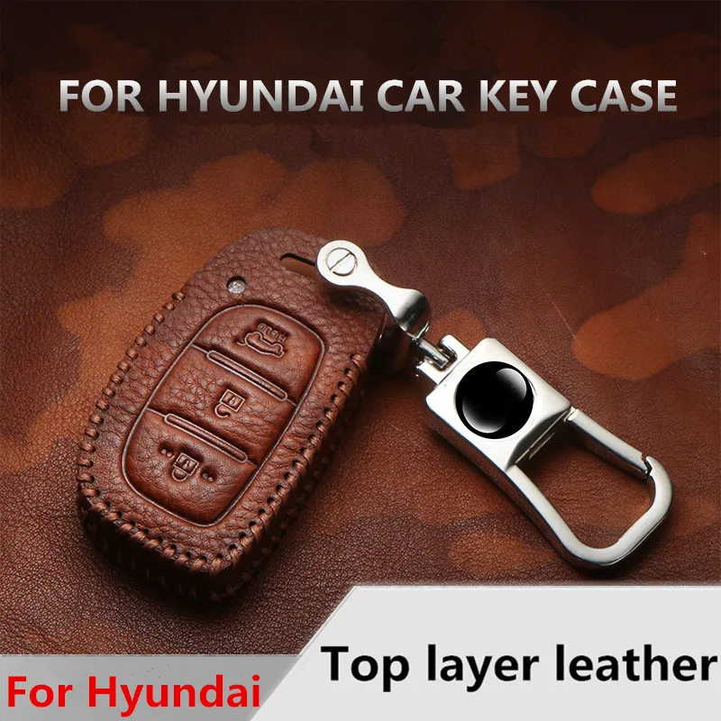 Чехол для автомобильных ключей из натуральной кожи Hyundai I10 I20 I30 Tucson Creta IX20 IX25 IX35 Sonata