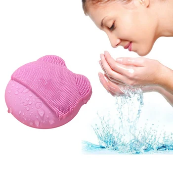 

Electric Silicone Facial Cleansing Brush Vibration Deep Pore Cleaner Soft Face Washing Brush With Mirror