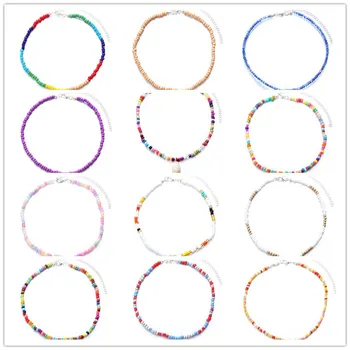 

New Colorful Seed Beads Choker For Women Trendy Bohemian Summer Chic Bib Collier Femme Cowrie Shell Necklace Jewelry Gifts