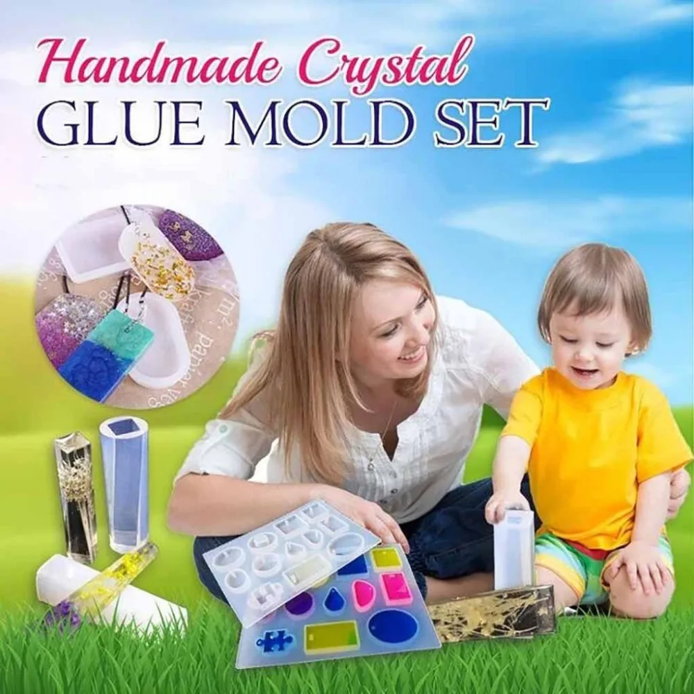 127pcs pendant jewelry mirror glue mold handmade crystal glue mold set DIY crystal glue jewelry mold 20D31 (16)