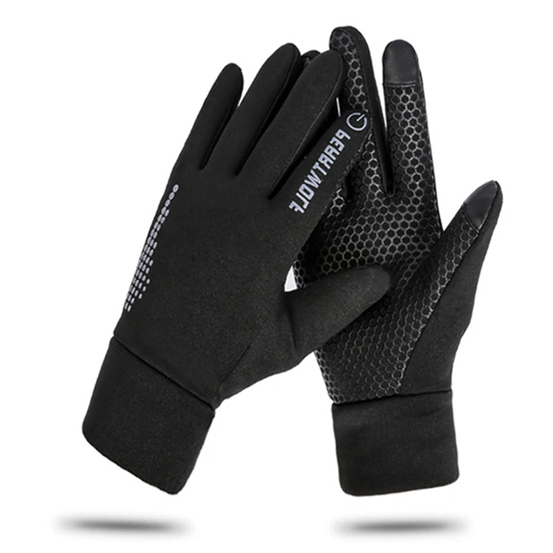

Waterproof Windproof Gloves Sport Fleece Warm Touch Screen Outdoor Cycling Five-Fingers Men's Bicycle Gloves Fleece