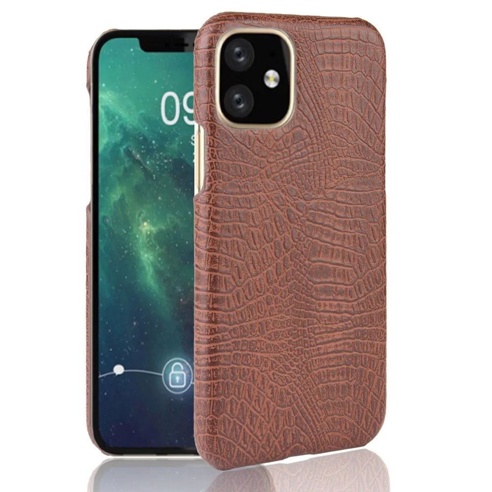 For iPhone 11 Case Luxury Crocodile Pattern Business Style PC Hard Back Phone Pro 2019 Cover (N0909) |