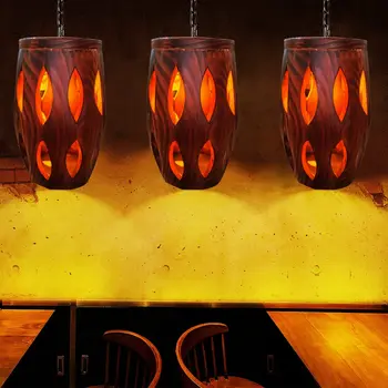 

2020 Hanging Fixture Pendant Lighting Wood Wine Barrel Suitable For Bar Cafe Lights Ceiling Restaurant Barrel Lamp