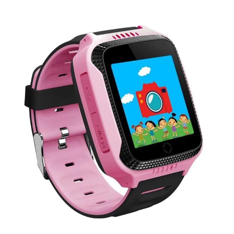 Q528 Детские умные часы, gps трекер, 2G, sim-карта, камера, фонарик, SOS, двусторонний вызов, позиционирование в реальном времени, Детские умные часы - Цвет: Розовый