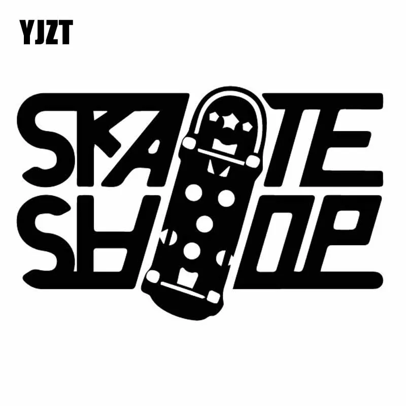 YJZT 15.3CM*9.8CM Interesting Skate Shoe Lovely Word Cool Skateboarding Vinly Decal Nice Car Sticker Black/Silver C27-0702 | Автомобили и