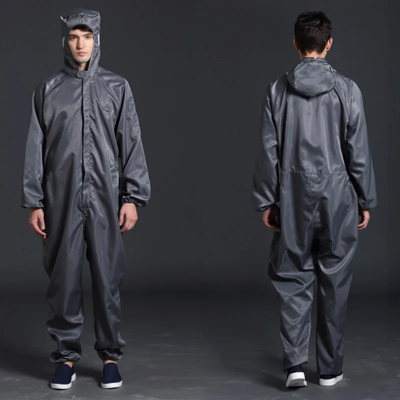 One-piece Coveralls Clean Clothes Hood Cleanroom Garments food Dust-proof Paint Work Clothing Unisex Protective overalls | Безопасность