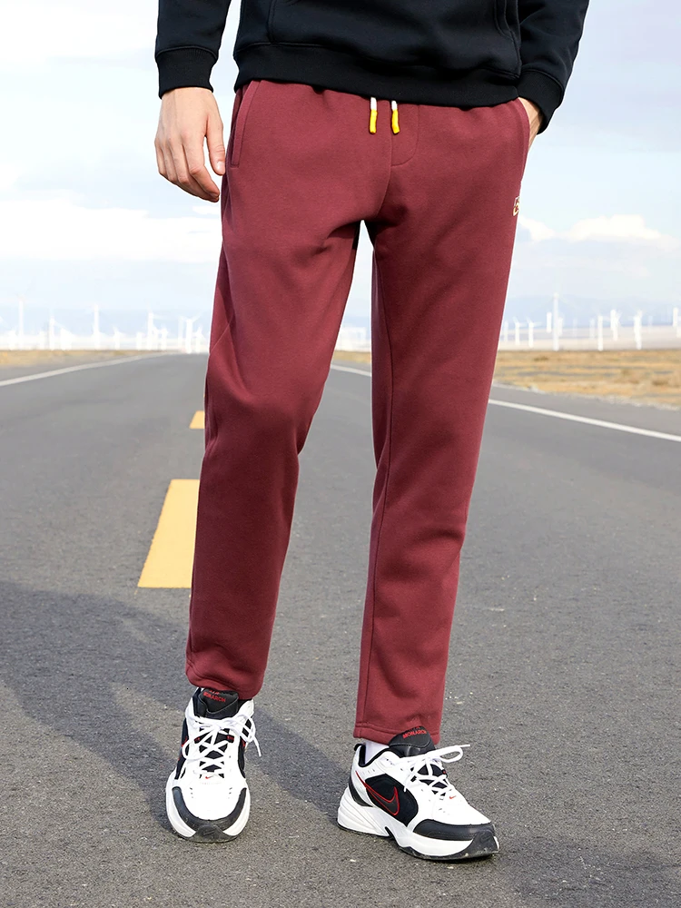 Pioneer Camp New Winter Men Pants Warm Fleece Cotton Causal Joggers Letter Embroidery Solid Joggers For Men AZZ901588