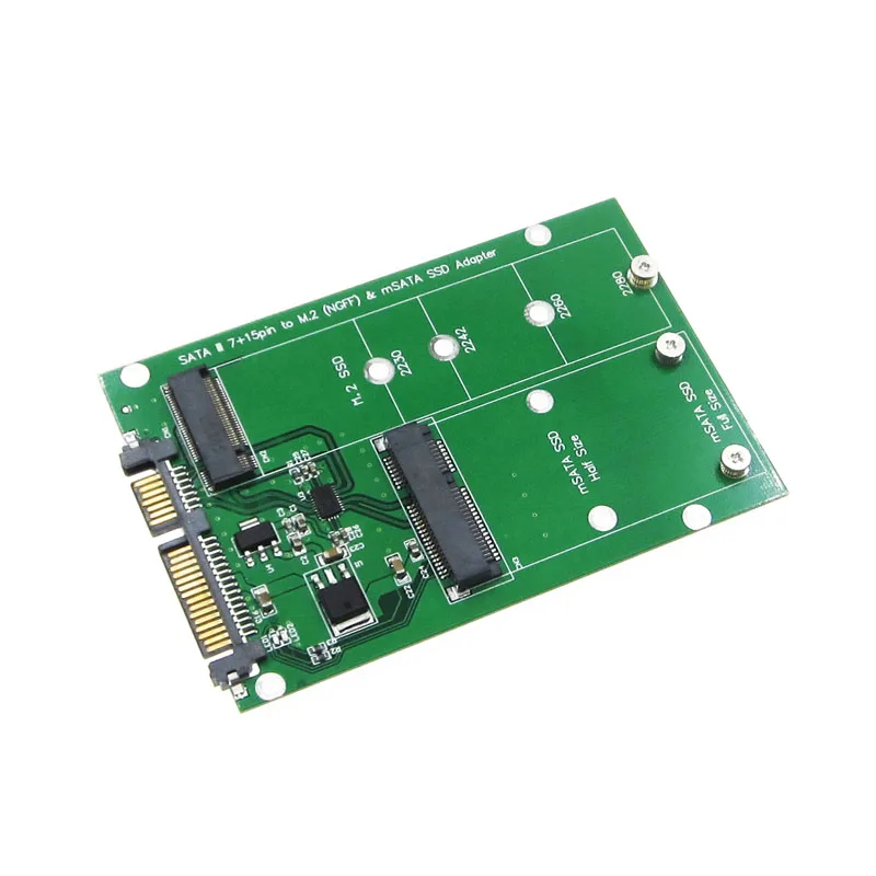 1 шт. mSATA& M.2(B-Key NGFF) 2в1 размер несколько SSD для SATA 3 III адаптер конвертер 9,9*6,6 см