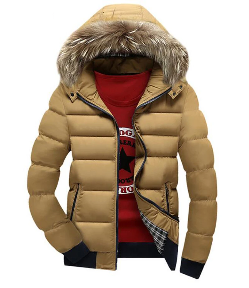 Pure Khaki Зимняя куртка мужская теплая плюс Размер 6XL 7XL мужские пальто модные толстые теплые мужские парки Повседневная мужская брендовая одежда - Цвет: Pure Khaki