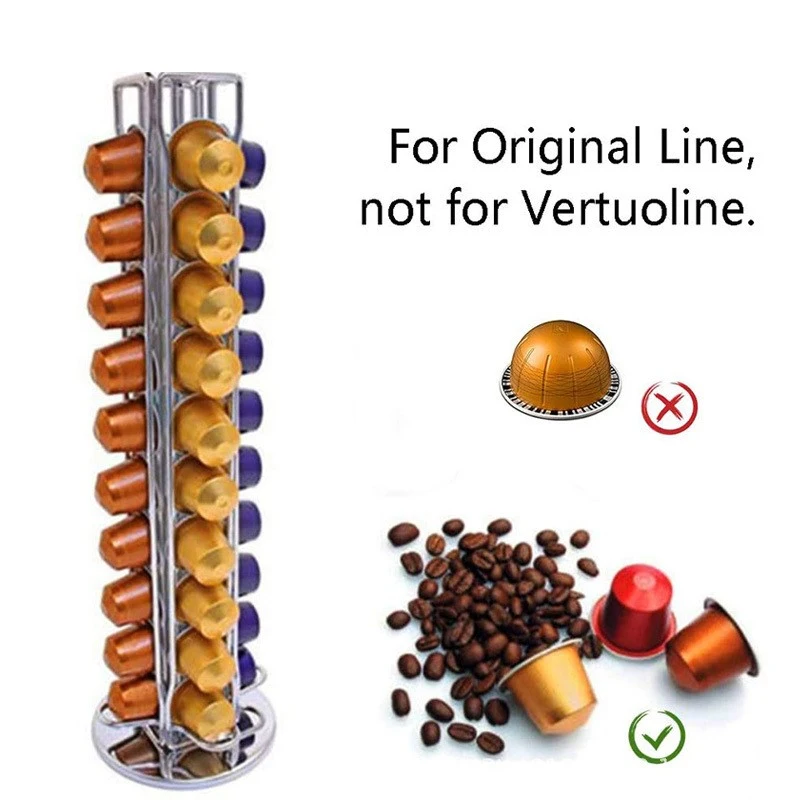 40 чашек Nespresso держатель для капсул кофе вращающаяся полка хранения
