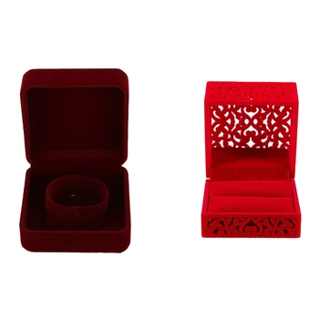 

2 Pcs Jewelry Storage Box Organizer Display Case Bracelet Box, Red & Jujube Red