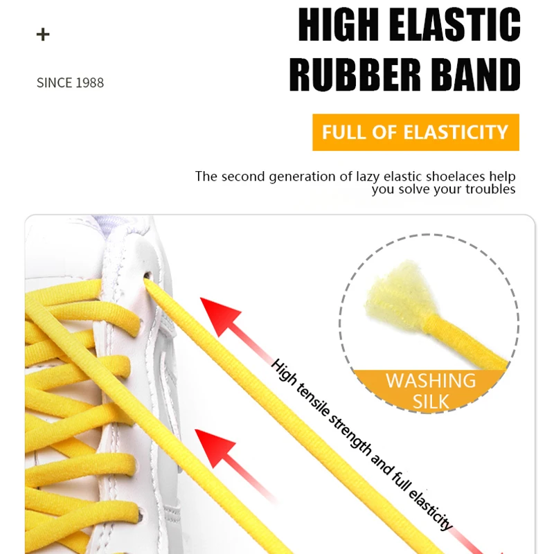 Elastic Locking Lazy Shoelaces Quick Sneakers No Tie Shoe laces For Kids Adult Women Men Shoes Lace shoe laces shoelaces without ties elastic shoelaces elastic shoe laces