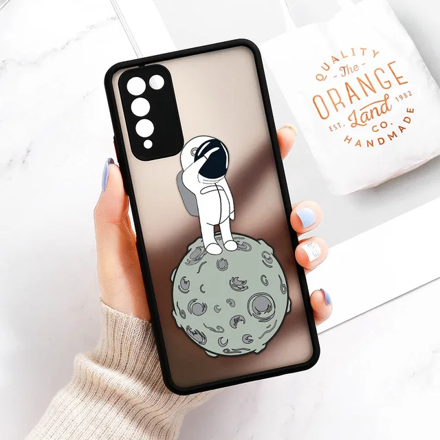 Case For Huawei P30 Pro Case P50 P40 Lite Hard Fundas Honor 8X 9A 20 10X 30 Lite Nova 5T Cartoon Astronaut Cover Lens Protection O215
