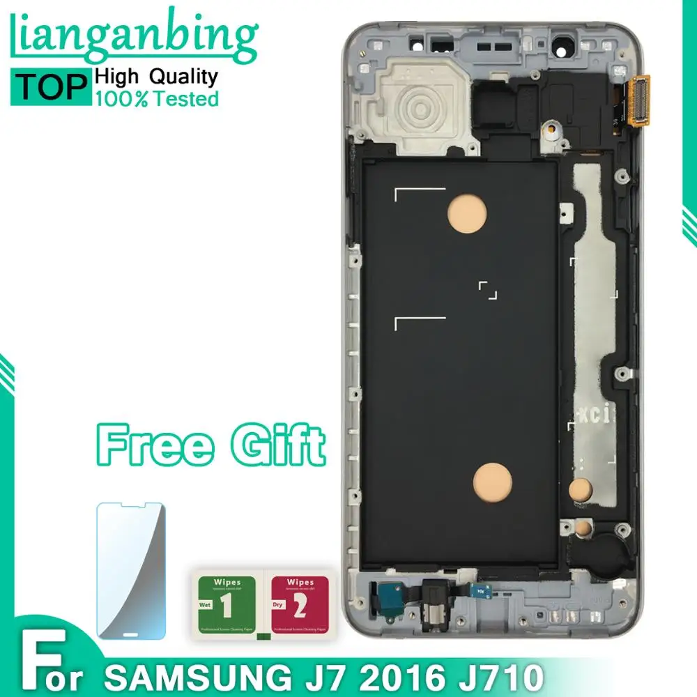 Super Amoled ЖК дисплей для Samsung Galaxy J7 2016 J710 J710F J710M J710H J710FN сенсорный экран с сенсорной