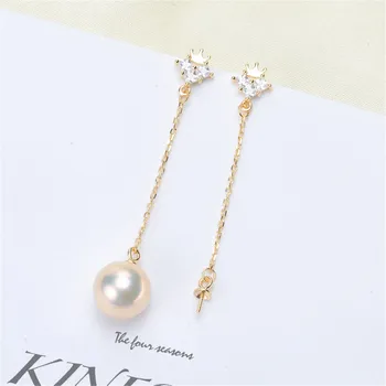 

HOT High Quality S925 Sterling Silver Stud Earrings Settings DIY Pearl Earring Hooks Findings Women's Jewelry Making Accessories